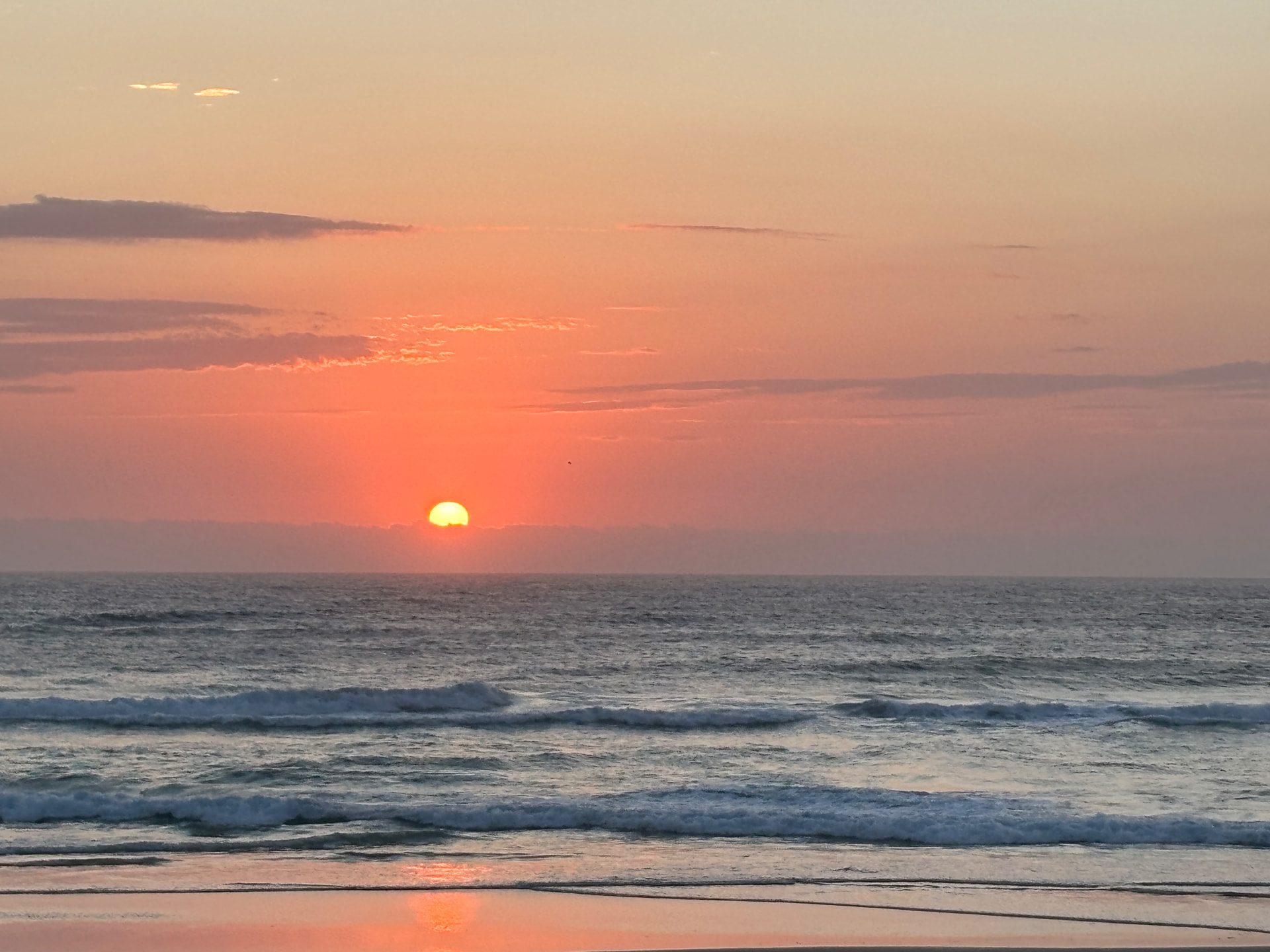 Sunrise over the ocean from a New South Wales beach